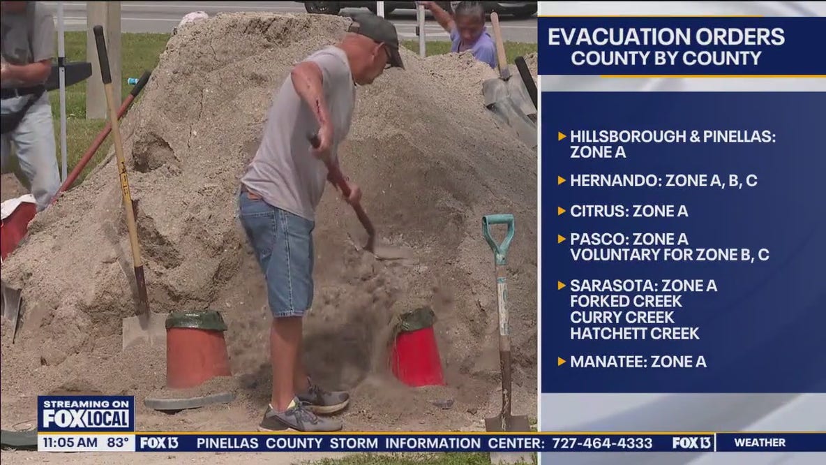 Evacuation orders by county